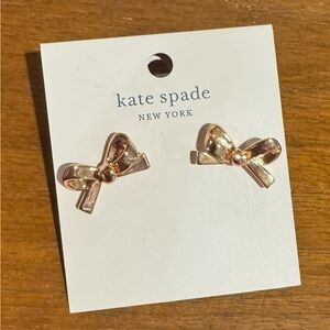 Kate Spade Skinny Mini Bow Studs in Rose Gold